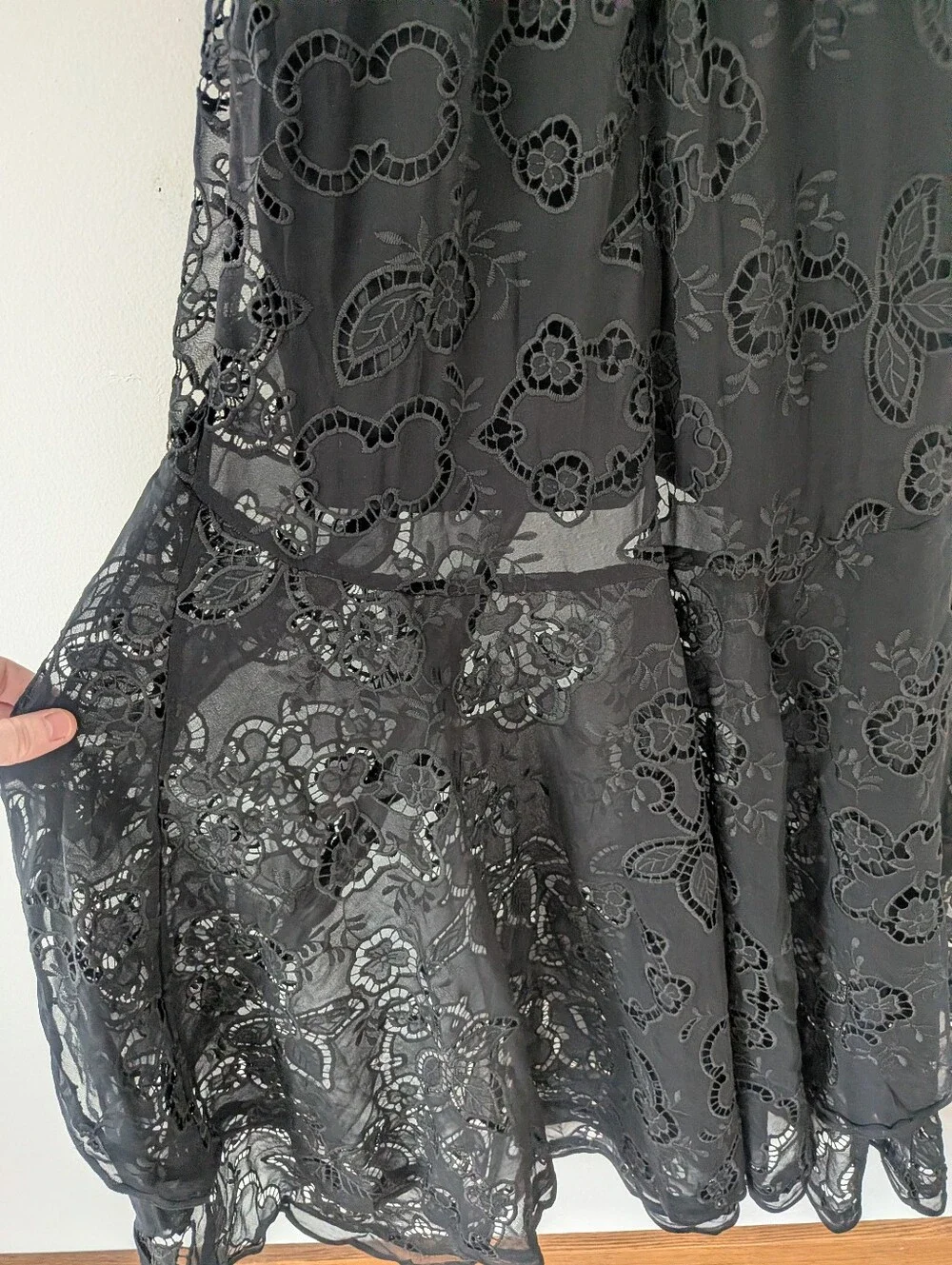 NWT! Free People Catalina Broderie Anglaise Black Lace Maxi Dress Size 6 - Picture 9 of 12